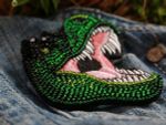 Набор для вышивания бисером Klart, брошь Тираннозавр, 5,5х7 см