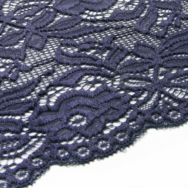 Кружево бельевое эластичное 300 мм / 13.72 м, цв. C147 т.синий