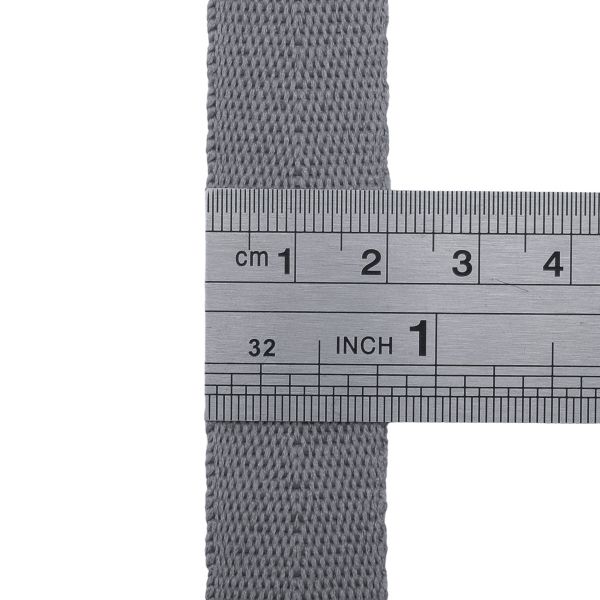 Тесьма (лента) киперная 20 мм / 50 метров, 6 г/м, 100% полиэфир, 15 серый