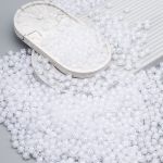 Бусины акрил ⌀10 мм, в цвете с белой сердцевиной, граненый куб, 500 г, Astra&Craft (прозрачный)