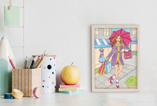 Картина по номерам Фрея, Модный шоппинг 29.5х20.5 см