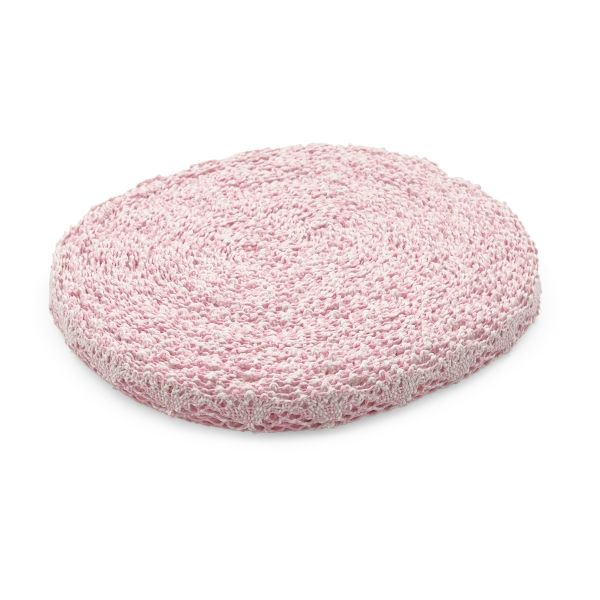 Кружево вязаное (тесьма) хлопковое 28 мм / 25 метров, рис.28.01.021 (розовый/белый) С3749Г17