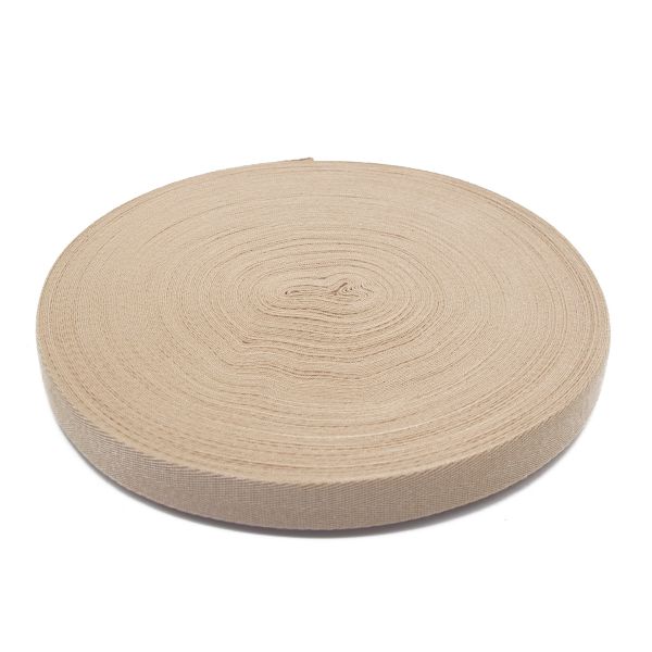 Тесьма (лента) киперная п/э+виск. 22 мм / 50 метров, 07-1019 (05 бежевый)