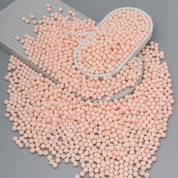 Бусины пластик ⌀8 мм, 500 г, матовые, круглые, 30881 телесный, 1AL139-2 , Astra&Craft