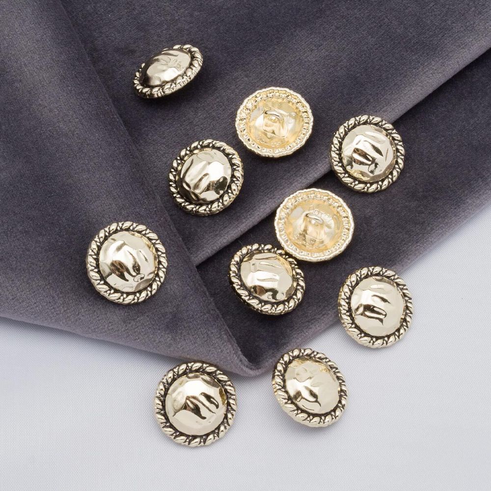 Пуговицы на ножке 28L=18 мм, металл, Gold (золотой), 10 шт, MP01