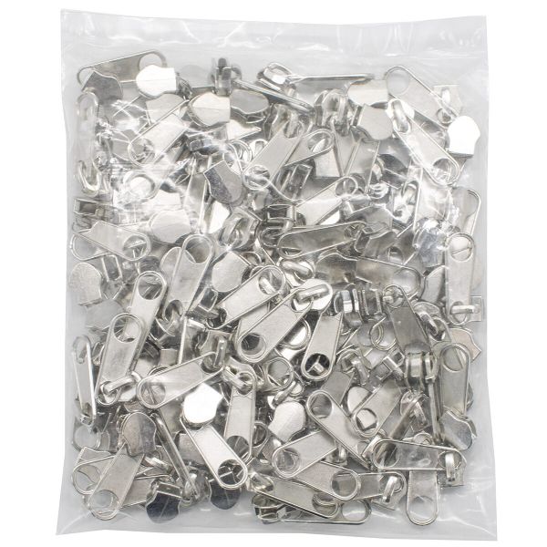 Слайдер (замок) для молнии спираль Т7 (7 мм), без фиксатора, никель, 0294-0001, 100 шт