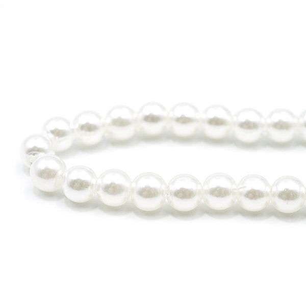 Бусины пластик (жемчуг) ⌀6 мм, 25 г, Astra&Craft, 001 NL белый