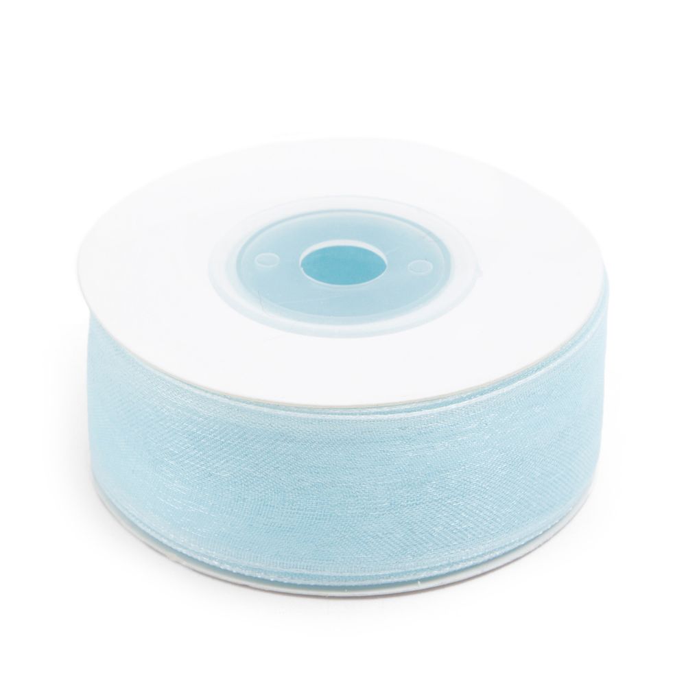 Лента капроновая (органза) 2,5см / 22,86м (140 св.голубой)