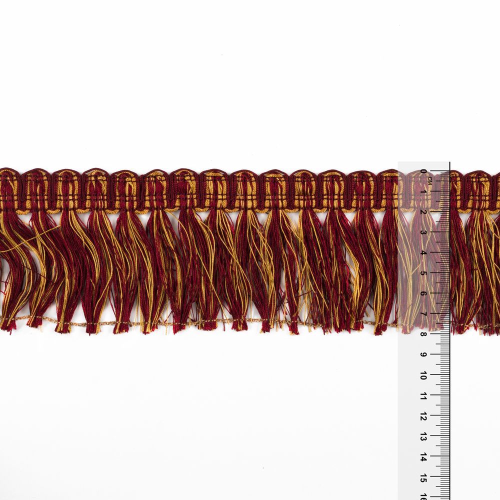 Бахрома отделочная 80.0 мм / 25 метров, 274 золото/бордовый, Gamma 2025