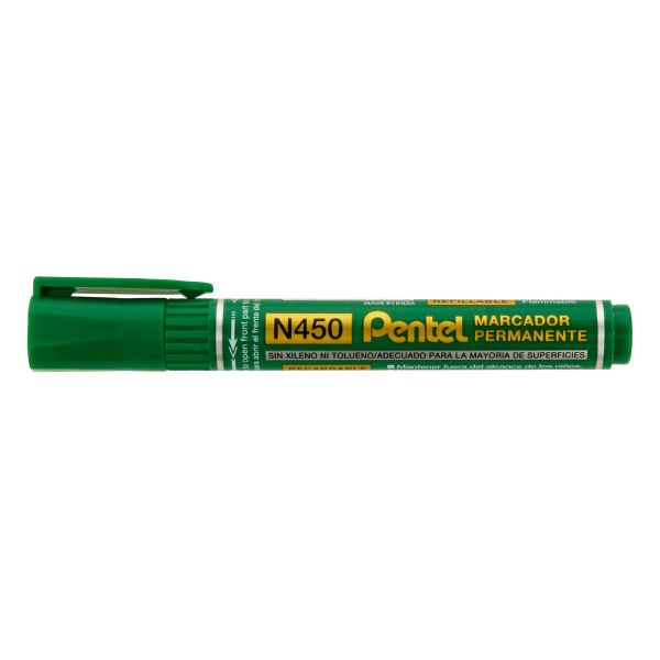 Перманентный маркер 4 мм, Extra Large Point, 12 шт, зеленый, Pentel N450DD-3