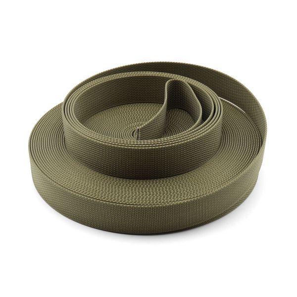 Стропа (ременная лента) 38 мм / 25 метров, толщ. 2.0 мм, [70.5 г/пог.м], 100% нейлон, хаки