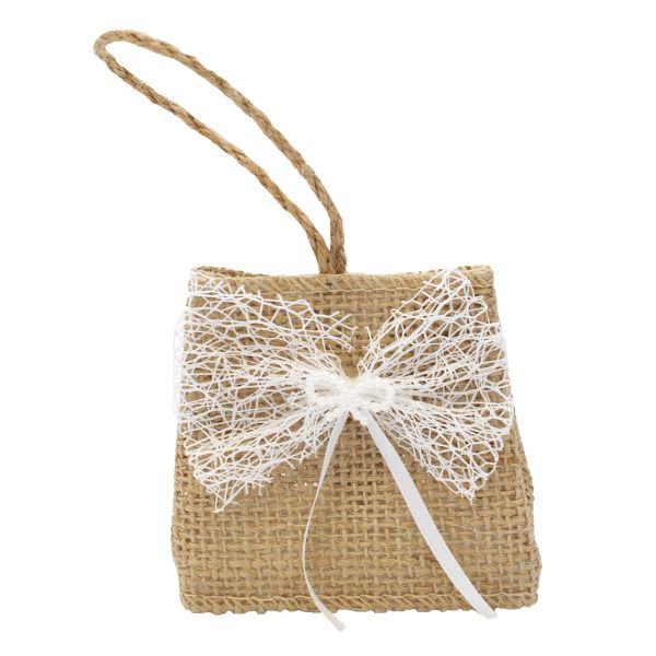 Сумка из мешковины Бантик 7х4х7см, общ. высота 13см,1шт, Astra&Craft, MH-408