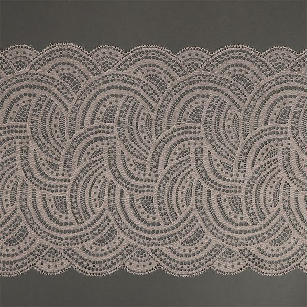 Кружево бельевое эластичное 210 мм / 10 м, цв.L168 серебристый пион, Kruzhevo