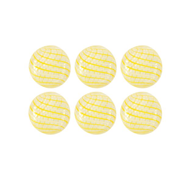 Бусины стекло ⌀24 мм, 6 шт, №02 желтый/белый, Zlatka DBT-02