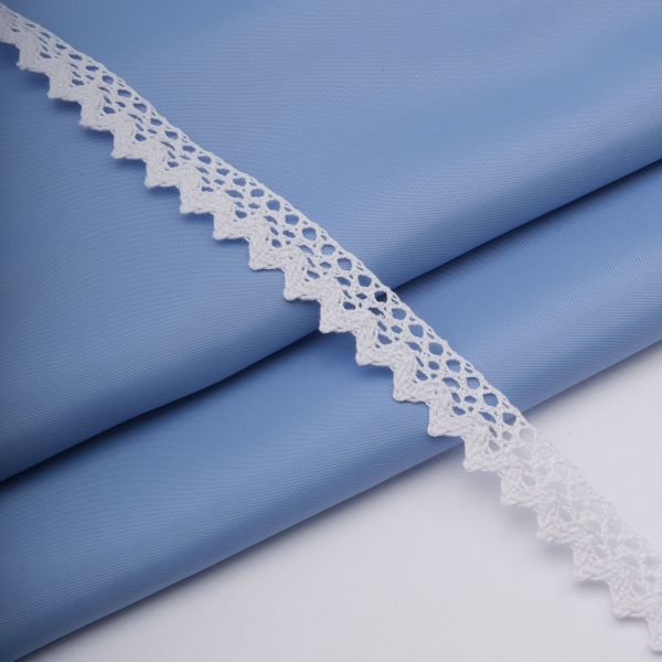 Кружево вязаное (тесьма) хлопковое 16 мм / 5 метров, цвет белый