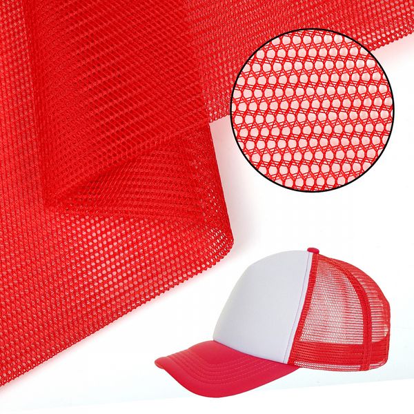 Сетка для бейсболок жесткая 70 г/м², 150 см / 5 метров, TBY.102-3.5, цв.красный
