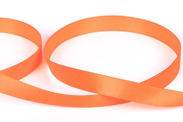 Лента атласная 1-сторонняя 12.0 мм / 33±2 метра, №511N(15-1360) оранжевый(неон), Gamma
