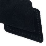 Заплатки пришивные из замши, ромб 6х8,4см с перфорацией, 2 шт, 100% кожа, 20 черный, 59115