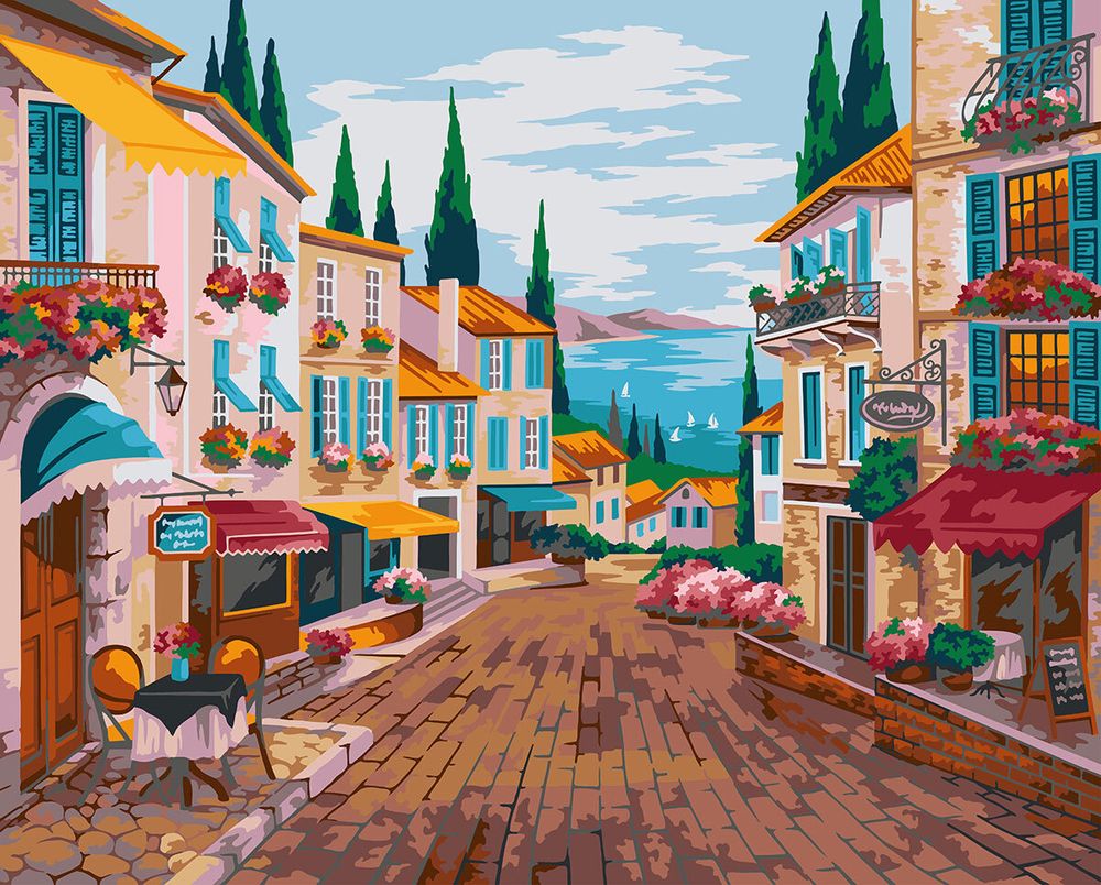 Картина по номерам Фрея PNB/PL-203, Улочка на побережье, 50х40 см