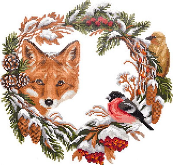 Алмазная (кристальная) мозаика Фрея, Снежная зима, 35х37 см