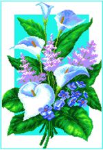 Набор для вышивания нитками Матренин Посад, Каллы 37х49 см