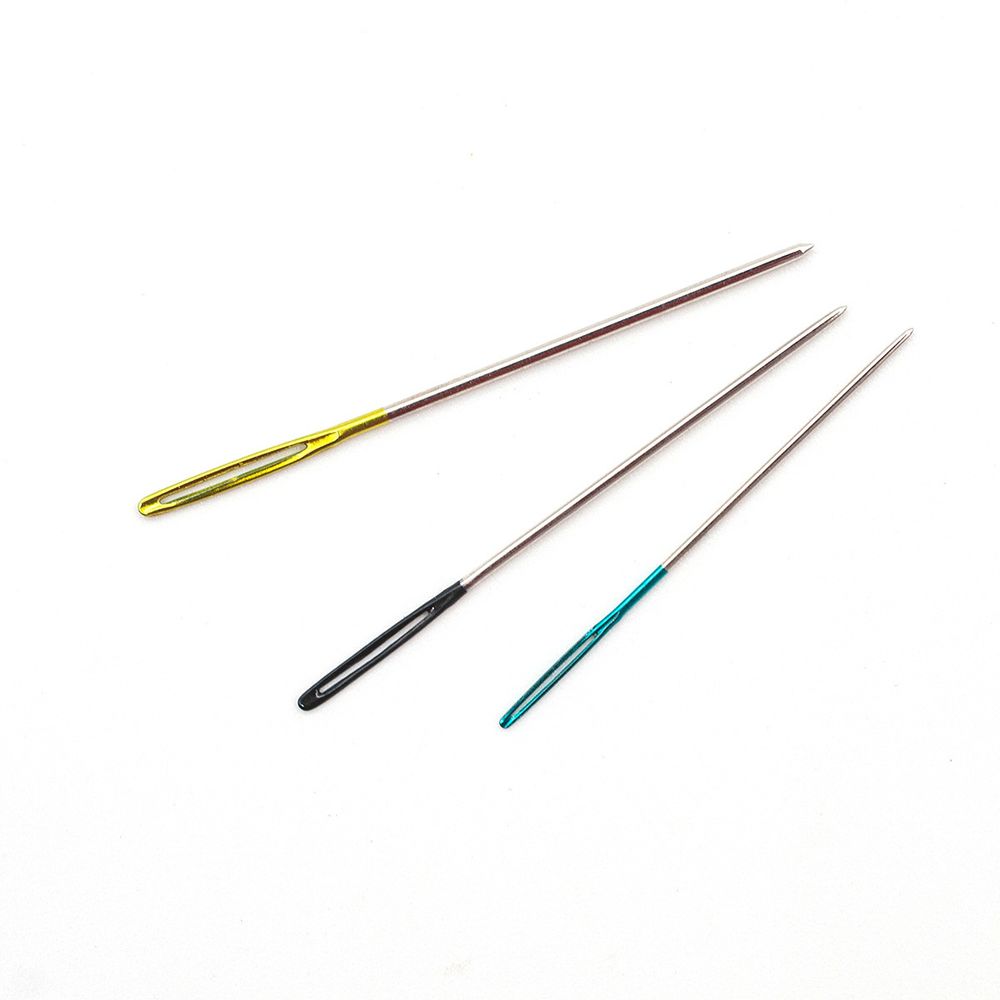 Иглы ручные для гобеленовых и трикотажных тканей с цветным ушком, №22-28,24 шт, в розетке, Pony