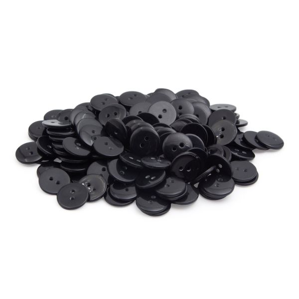 Пуговицы 2 прокола 24L (s.black (черный)), CX-K-22, 144 шт