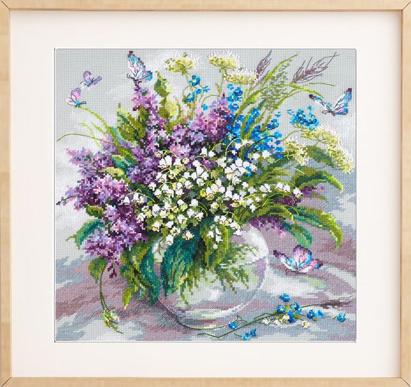 Набор для вышивания нитками Чудесная игла, Ласковый май 32х32 см