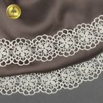 Кружево гипюр (плетёное) 35 мм, матовая нить, цв.02 молочный уп.13,71м, Kruzhevo