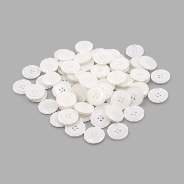 Пуговицы 4 прокола 24L, (col.A (белый)) CB, 72 шт