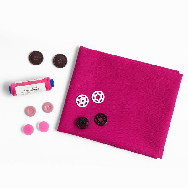 Швейный набор Школьный №1, 10 предметов, ШК-04 малиновый, Gamma NSO-10