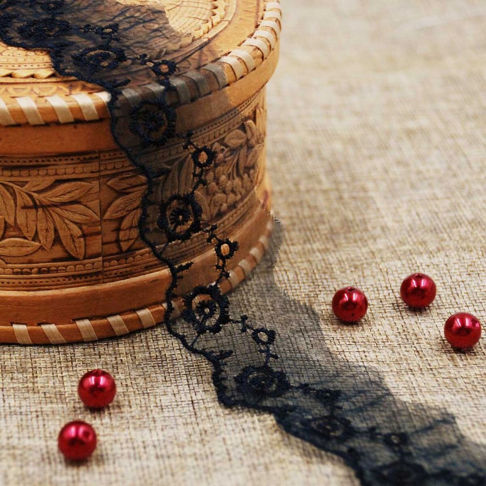 Кружево капроновое 50 мм / 6.8 м (±4 см) 0574-2016, черный