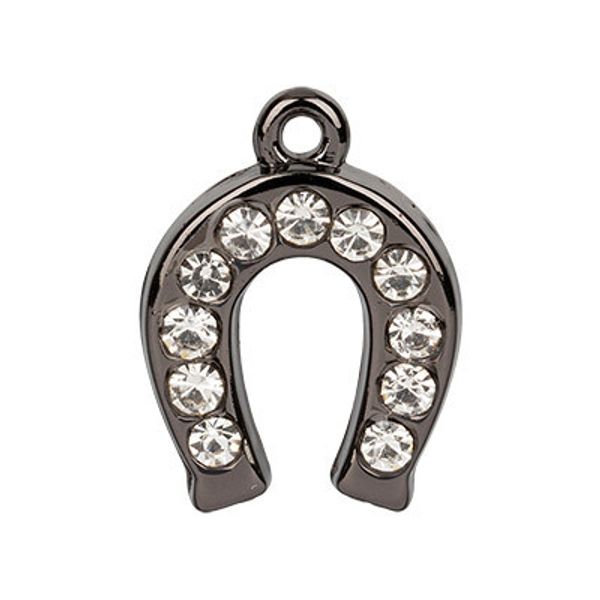 Подвеска для бижутерии 11х15 мм, 10 шт, №06 черн.никель (прозрачный), Blitz PPT028