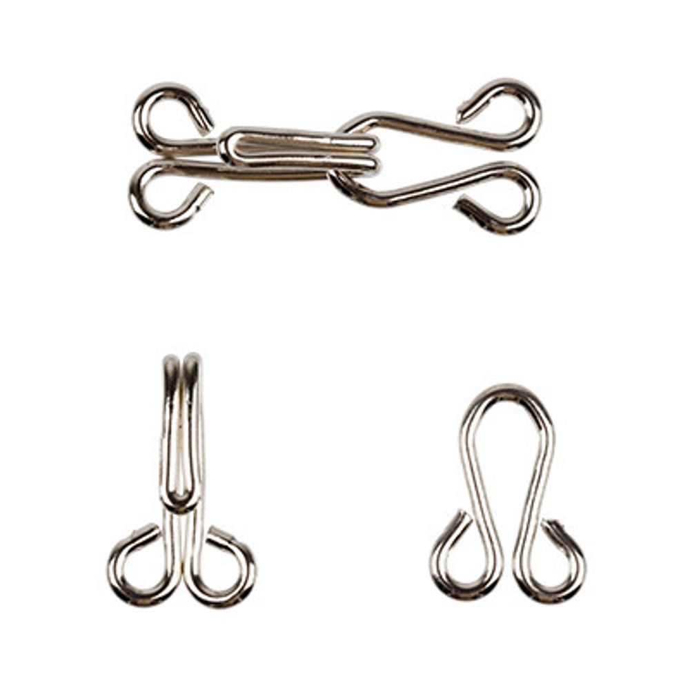 Крючок шубный обтяжной 15 мм, 10 шт, 18 никель, Gamma