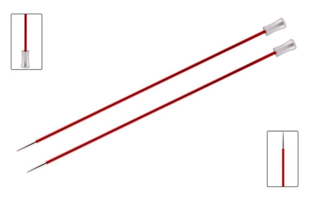Спицы прямые Knit Pro Zing ⌀9 мм, 35 см, 47307