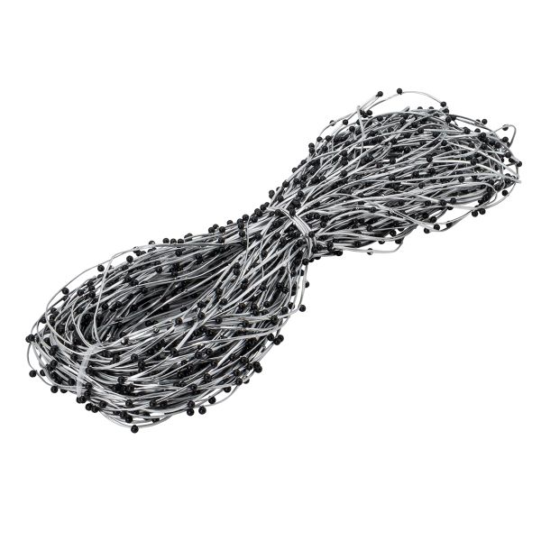 Шнур отделочный искусственная кожа с бусинами ⌀2.0 мм, / 100 метров, 10 серебро/черный