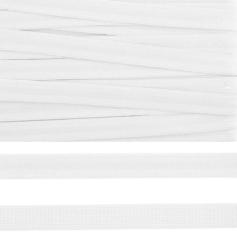 Резинка бельевая с силиконом 10 мм / 50 метров, 61 белый F101