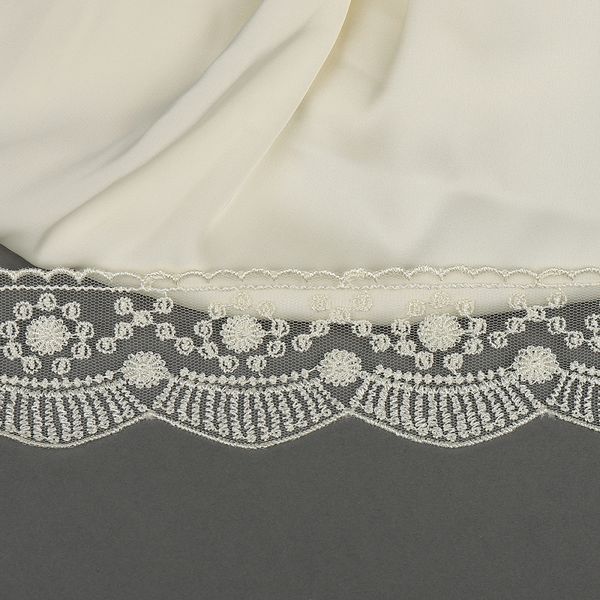 Кружево на сетке 55 мм / 13.71 метра (жесткая сетка), Exclusive TBY J2052W-2, цв.W1515 молочный, Kruzhevo