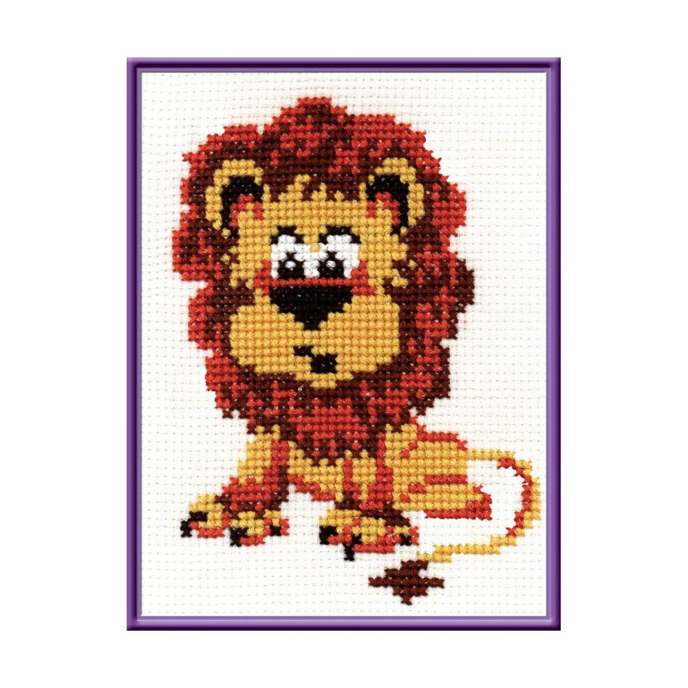 Набор для вышивания нитками РС Студия, Львенок 16х11 см