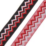 Лента (тесьма) жаккардовая 20.0 мм / 10±0.5 метров, Зигзаг 20278 V1 черный/красный