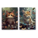 Записная книжка на гребне A6 120 л., 4 шт, клетка, Муркоша 01183, Светоч ЗК110