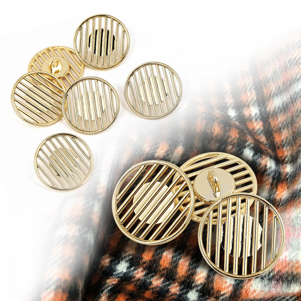 Пуговицы металлические на ножке 32L-20 мм, С-MP37 цв.золото, 10 шт