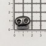 Фиксатор (зажим) для шнура металл плоский, 2 отв., 18х15 мм, (in ⌀4.5 мм), мет. цв.чер.никель, 20 шт