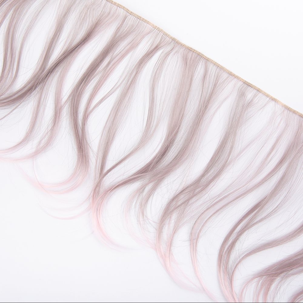 Трессы для кукол 15 см, 100 см, 22 г, 39 серый, розовый, HobbyBe HAR-15