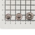 Кнопка Альфа (S-образная) ⌀15.0 мм, 3 части (без шляпы), сталь, чер.никель, 720 шт