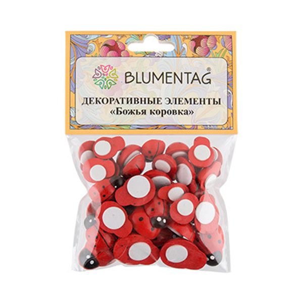 Декоративные элементы 5х36 шт, Божья коровка/красный, Blumentag WLBA