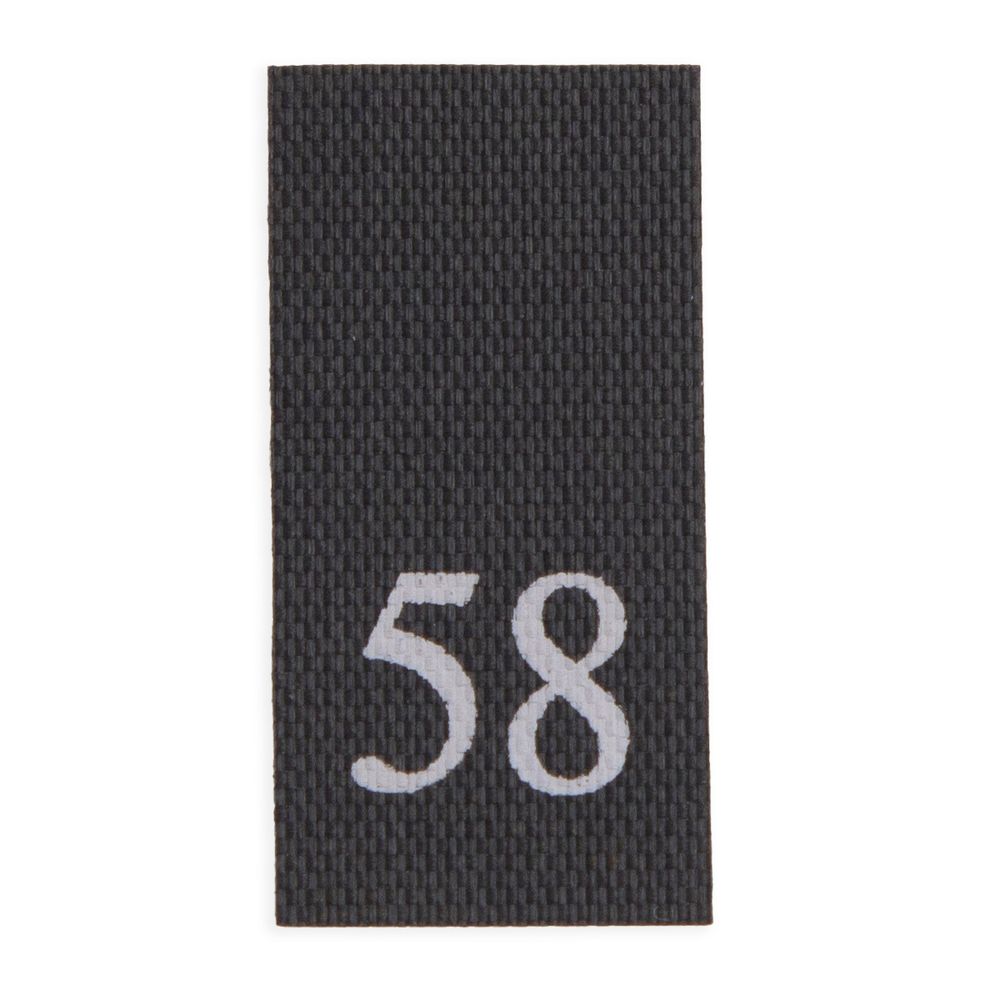 Этикетка-размерник 10х20мм, 100 шт/упак, черный фон/белый шрифт (MN) (58)