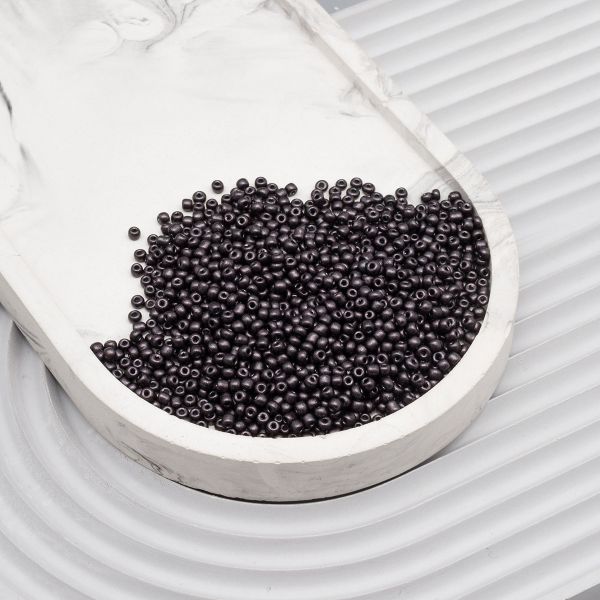 Бисер Astra&Craft 11/0 (2.1 мм), 200 г (10х20 г), цв. М924-О мокрый асфальт/непрозрачный, матовый