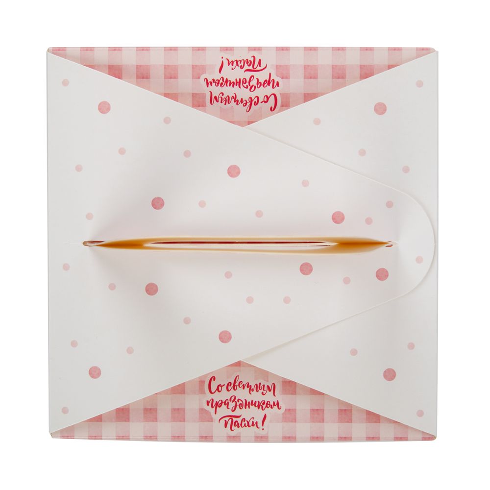 Коробка под кулич с окном 15х15х18 см, №2 Пасхальный букет, S-Chief CBC-010