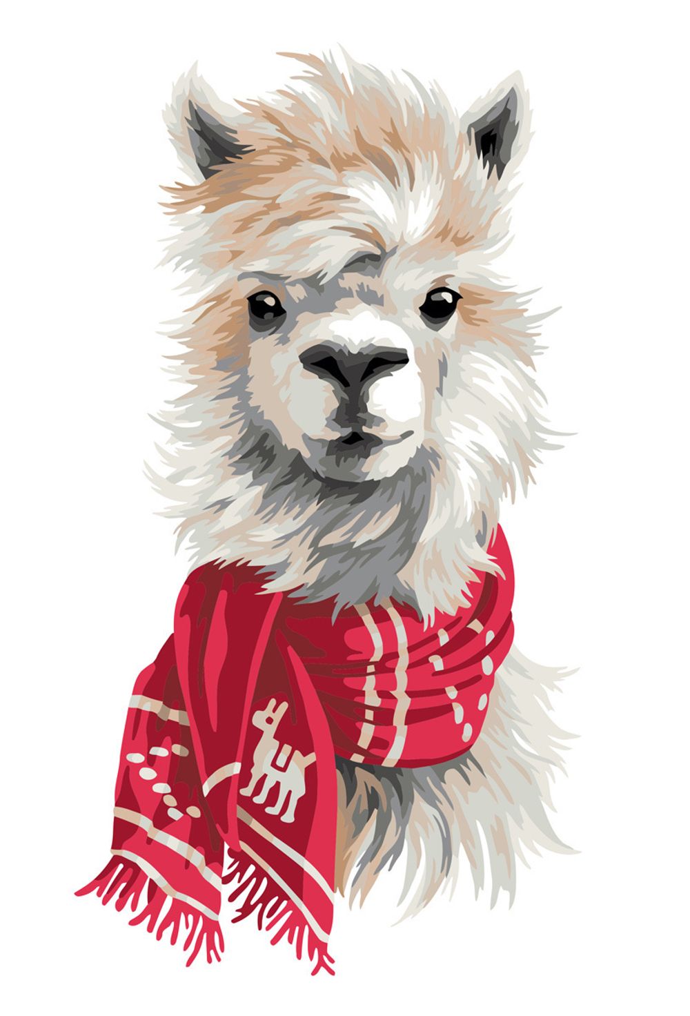 Картина по номерам Фрея, Пушистый альпака, 30х20 см